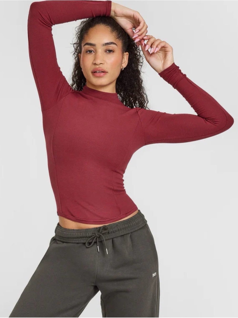 Mellow Rib Mock Neck Long Sleeve Top |
Burnt Cherry - XL